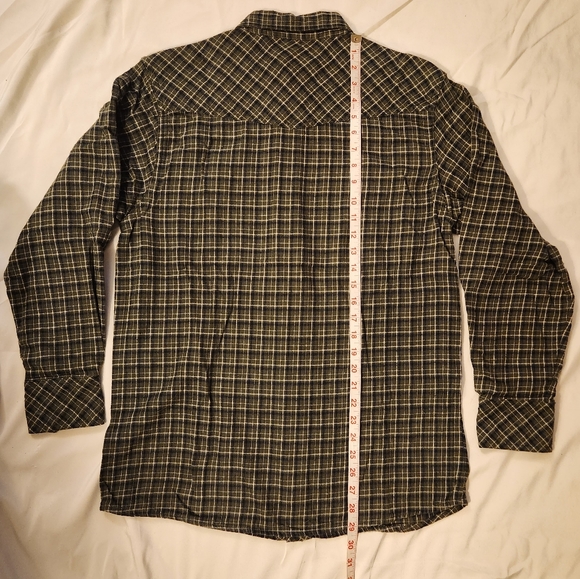 Dakota men's small green plaid flannel western long sleeve button-down shirt - Picture 2 of 6